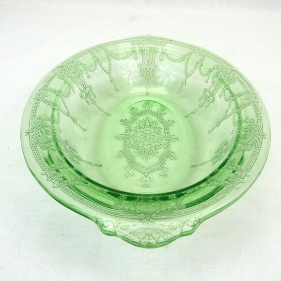 Vintage 1930s Hocking Glass Green Depression Glass Cameo “Ballerina” Oval Veg Di - Picture 7 of 8